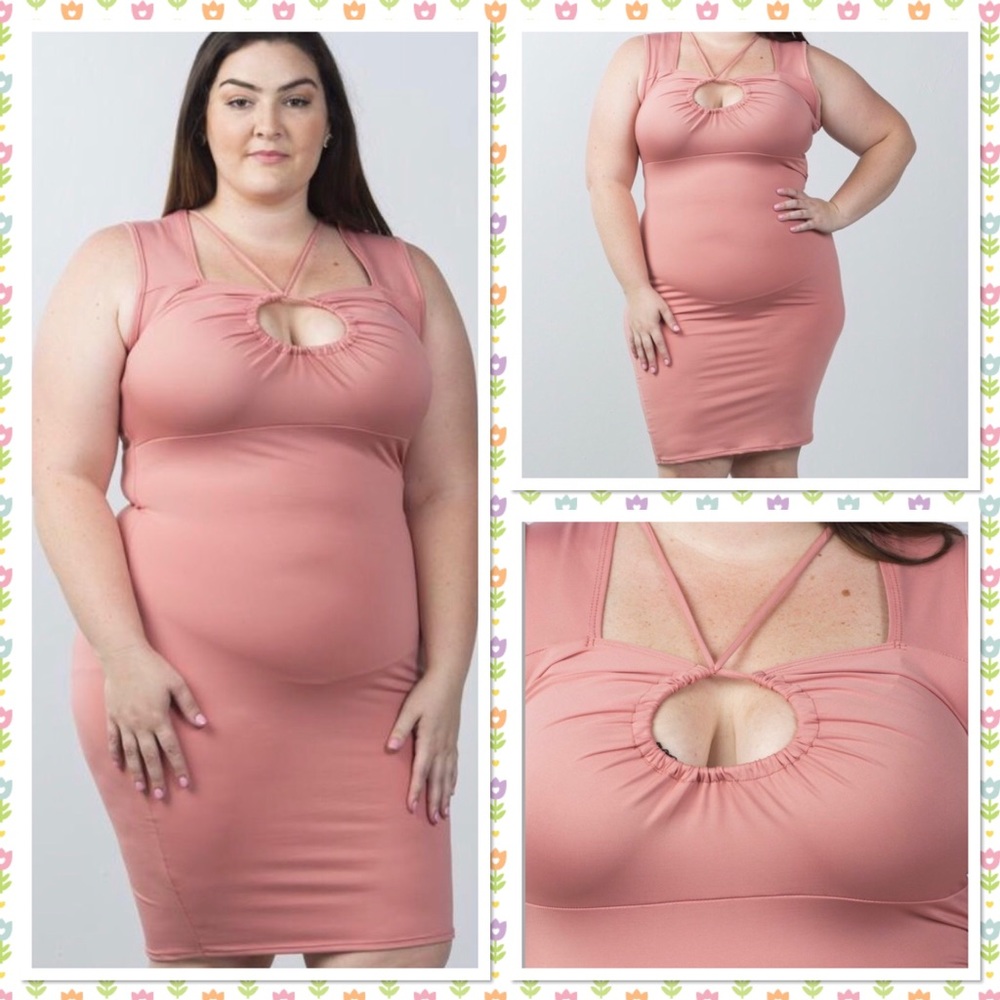 Plus Size Mauve Bodycon Dress